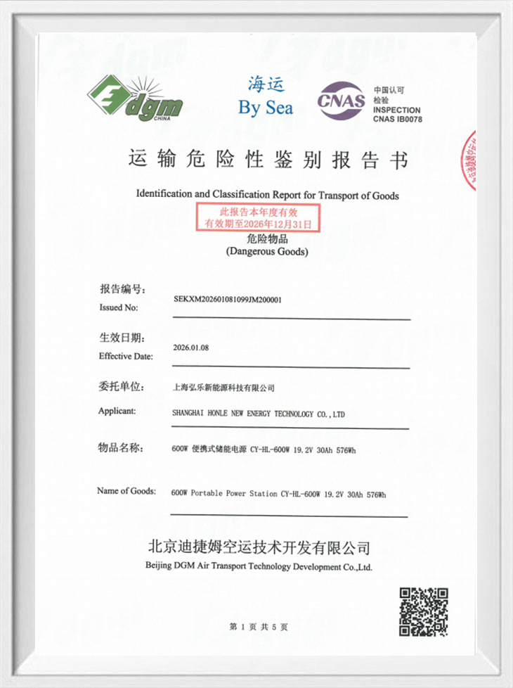 Identification and Classifcation Report for Transport o fGoods